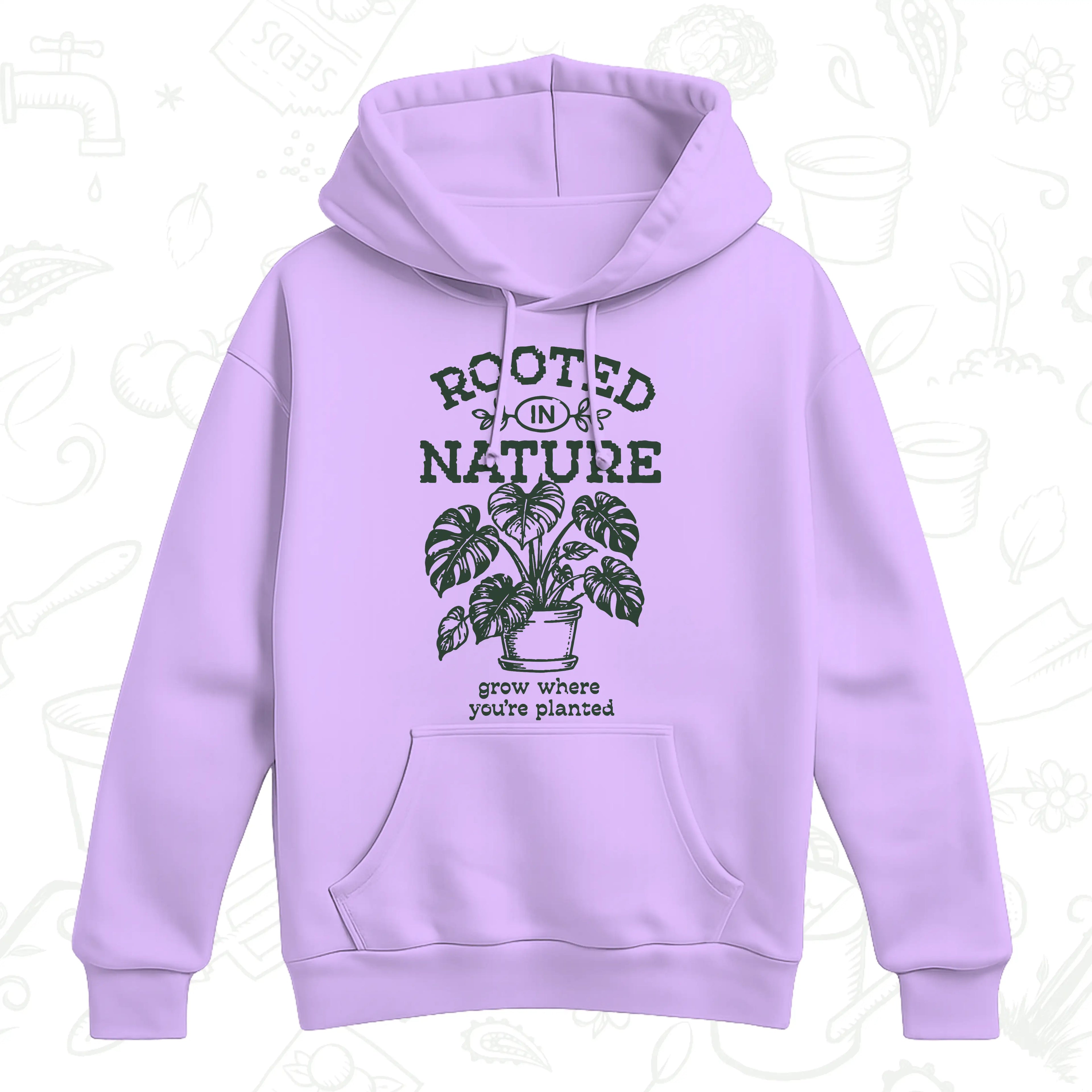 Rooted in Nature Hoodie – Grow Where You’re Planted Botanical Pullover