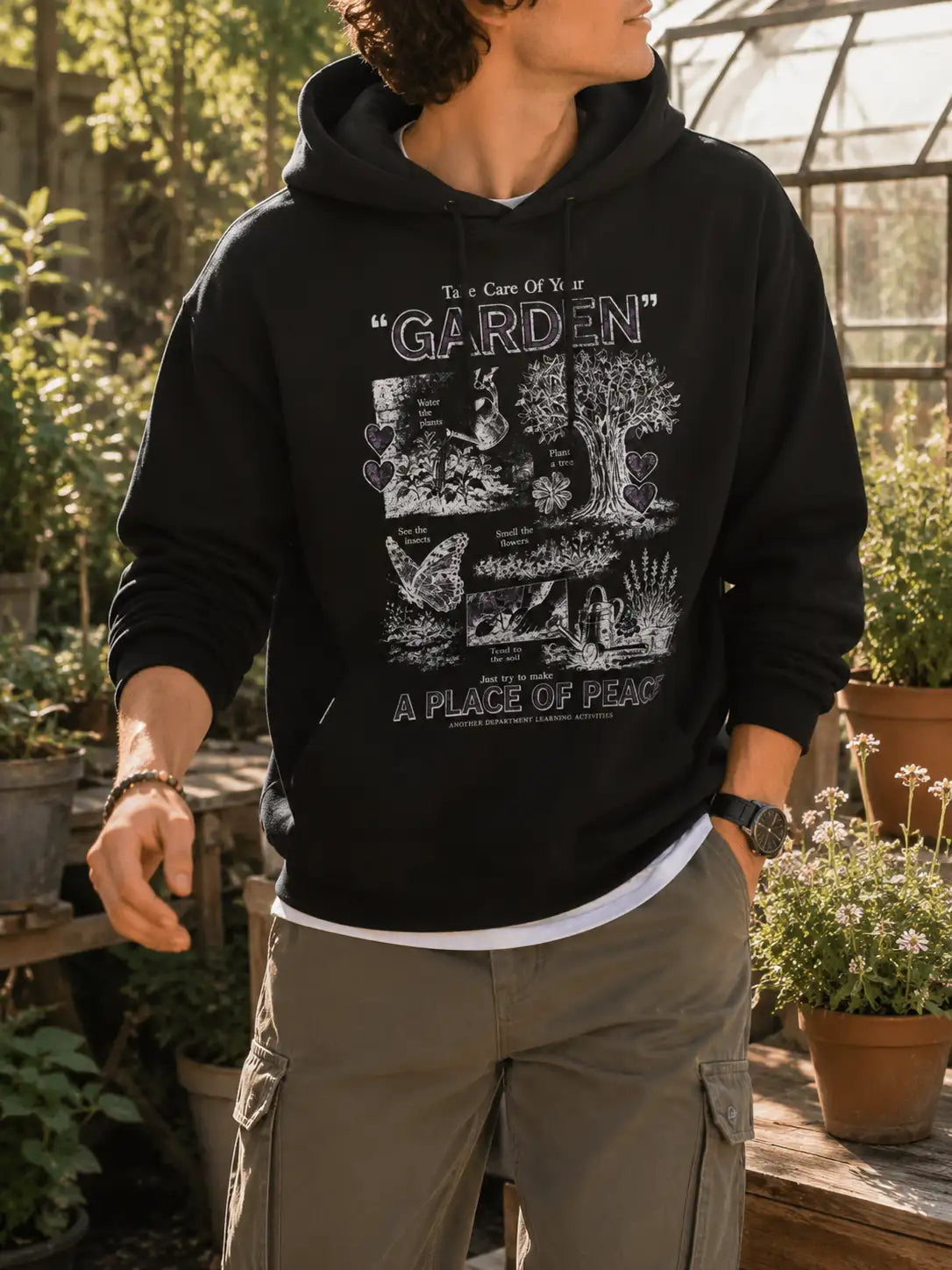 Take Care of Your Garden Hoodie – A Place of Peace Gardening Pullover