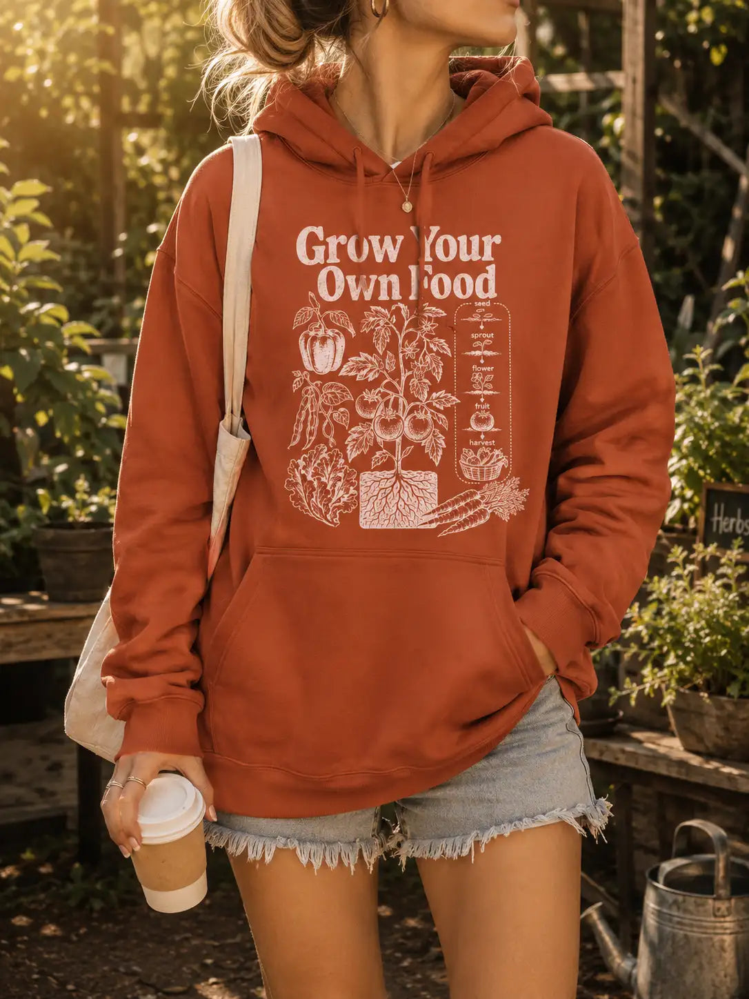 Grow Your Own Food Hoodie – Vegetable Gardening Graphic Pullover