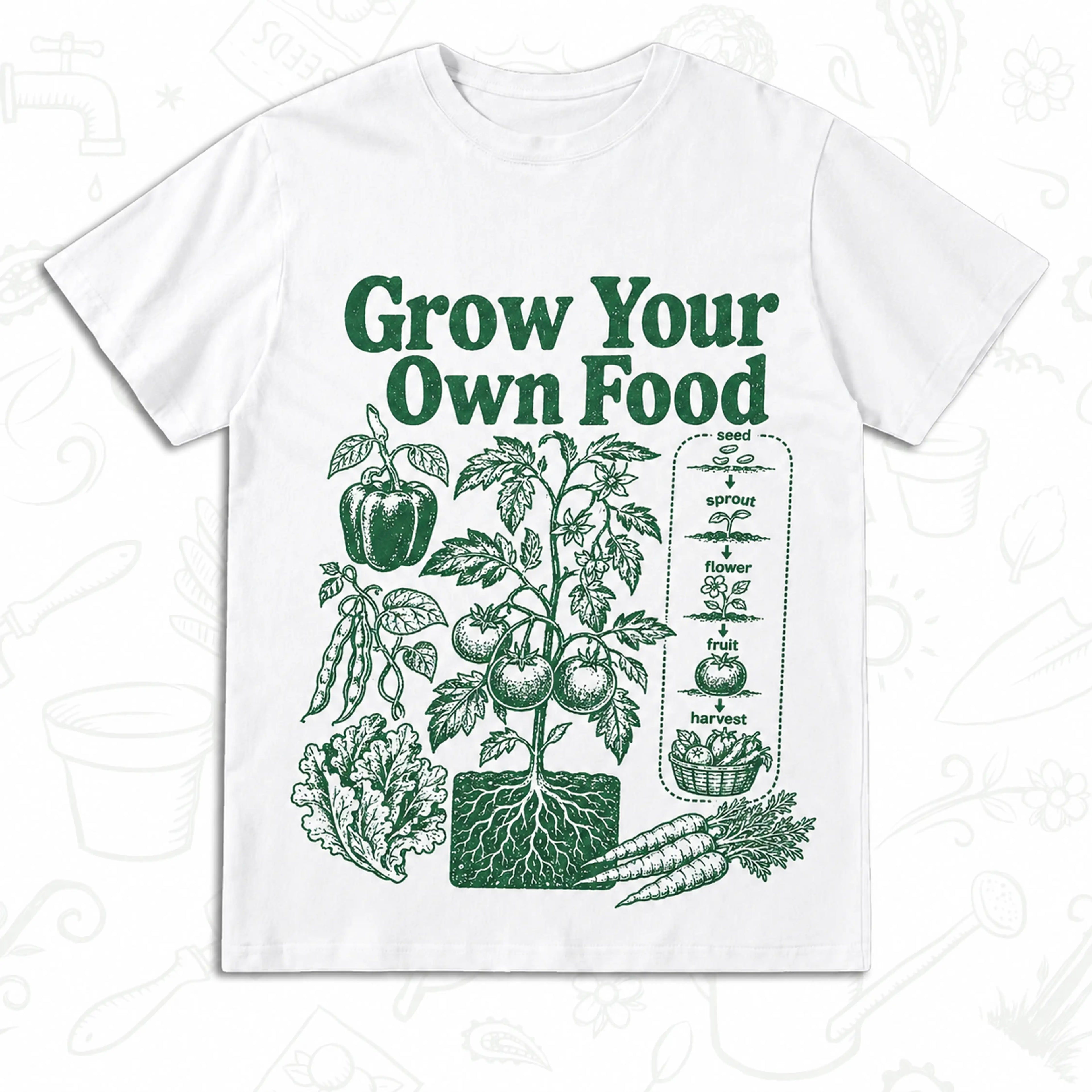 Grow Your Own Food T-Shirt – Vegetable Gardening Graphic Tee
