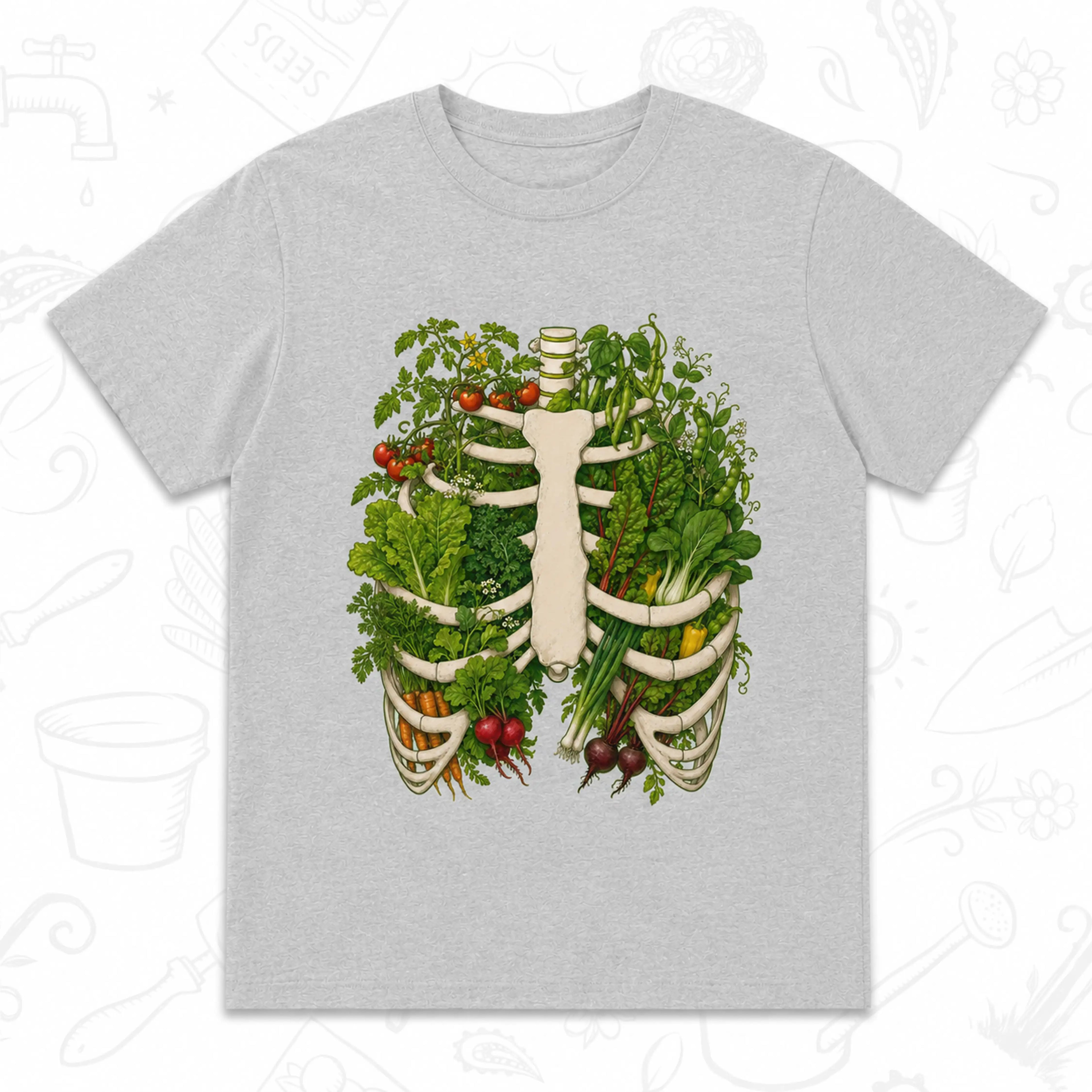 Garden Grown Within T-Shirt – Vegetable Ribcage Gardening Graphic Tee