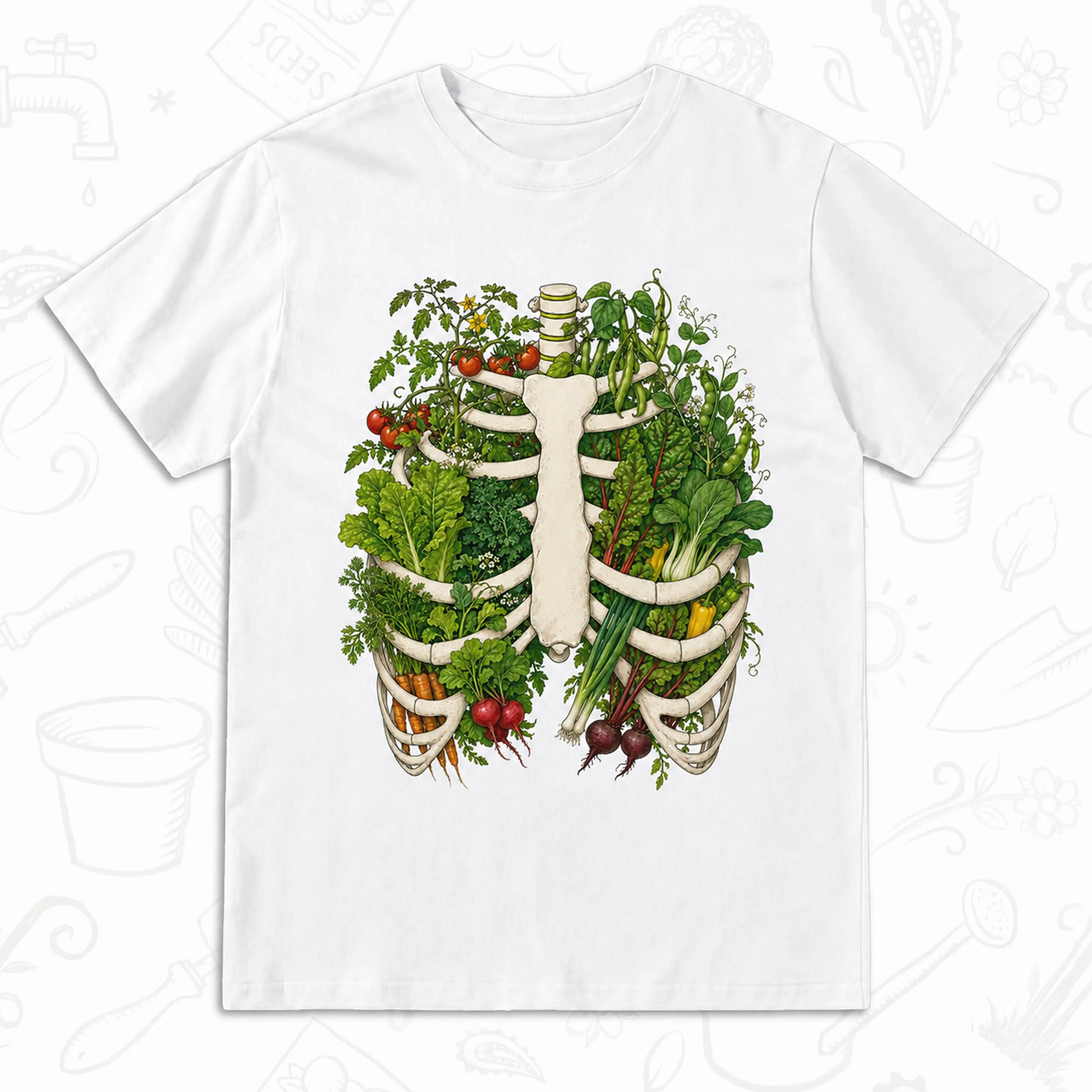 Garden Grown Within T-Shirt – Vegetable Ribcage Gardening Graphic Tee